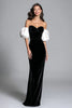 Load image into Gallery viewer, Black and White Mermaid Velvet Corset Long Formal Dress