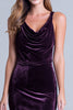 Load image into Gallery viewer, Plum Cowl Neck Mermaid Velvet Long Holiday Party Dress