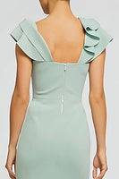 Load image into Gallery viewer, Mint Green Boat Neck Mermaid Long Formal Dress with 3D Flower