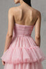 Load image into Gallery viewer, Pink Strapless A-Line Tulle Ruffled Long Pageant Dress