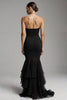 Load image into Gallery viewer, Black Sweetheart Mermaid Ruffled Long Formal Dress