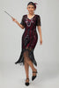 Load image into Gallery viewer, Sparkly Black Golden Bodycon Sequins Short 1920s Dress with Sleeves