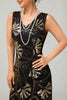 Load image into Gallery viewer, Sparkly Red Gold Fringed Short 1920s Dress with Sequins