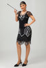 Load image into Gallery viewer, Sparkly Black Silver Sequins Bodycon Flapper Dress with Beading