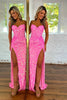 Load image into Gallery viewer, Sparkly Red Sweetheart Sequins Mermaid Long Corset Formal Dress with Beading