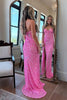 Load image into Gallery viewer, Sparkly Red Sweetheart Sequins Mermaid Long Corset Formal Dress with Beading
