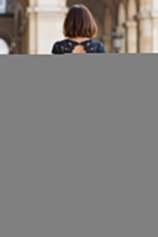 Navy Chiffon Round Neck A-Line Long Mother of the Bride Dress with Appliques