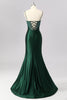Load image into Gallery viewer, Sparkly Dark Green Corset Mermaid Long Formal Dress with Beading