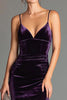 Load image into Gallery viewer, Purple Spaghetti Straps Velvet Mermaid Long Formal Dress