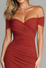 Load image into Gallery viewer, Terracotta Off the Shoulder Ruched Mermaid Long Formal Dress