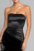 Load image into Gallery viewer, Black Velvet Strapless Mermaid Long Formal Dress