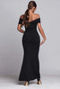 Load image into Gallery viewer, Black Off the Shoulder Ruched Mermaid Long Formal Dress with Slit
