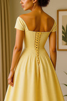 Load image into Gallery viewer, Sparkly Daffodil Sequin Mid-Calf Mother of the Bride Dress