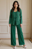 Load image into Gallery viewer, Sparkly Sequin 3 Piece Long Mother of the Bride Pant Suits with Jacket