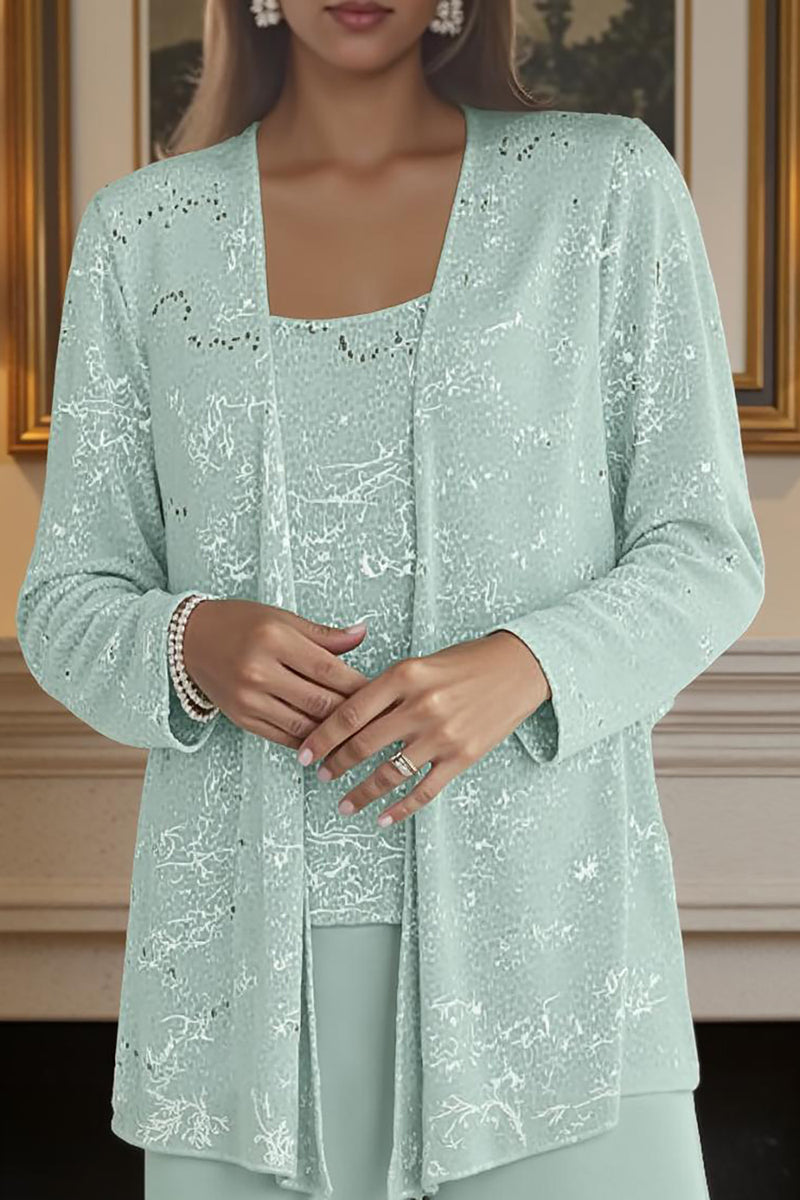 Load image into Gallery viewer, Sparkly Sequin 3 Piece Long Mother of the Bride Pant Suits with Jacket