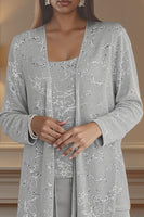 Load image into Gallery viewer, Sparkly Sequin 3 Piece Long Mother of the Bride Pant Suits with Jacket