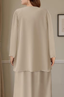 Load image into Gallery viewer, Sparkly Rust 2 Piece Round Neck Long Mother of the Bride Dress