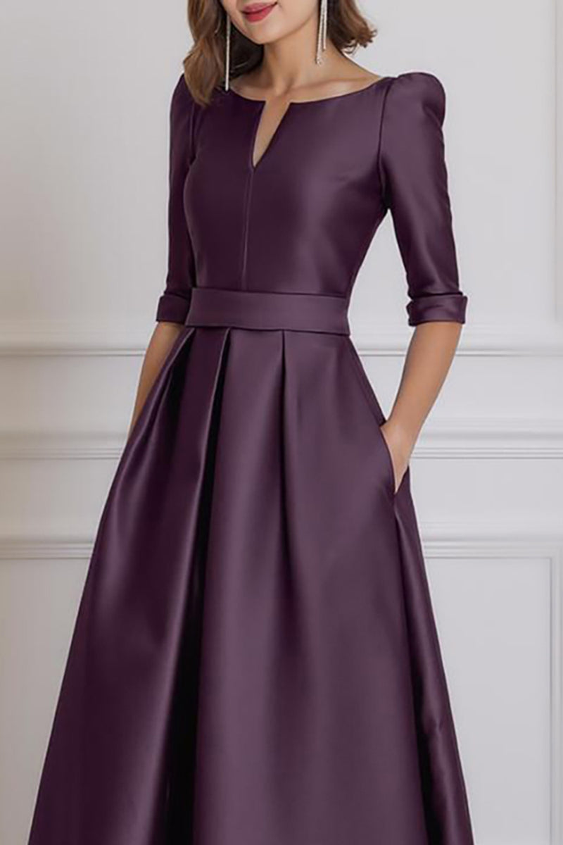 Load image into Gallery viewer, Light Blue A Line High Low Mother of the Bride Dress with Sleeves