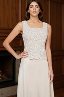 Load image into Gallery viewer, Apricot 3 Piece Long Mother of the Bride Dress Dress Suits with Jacket