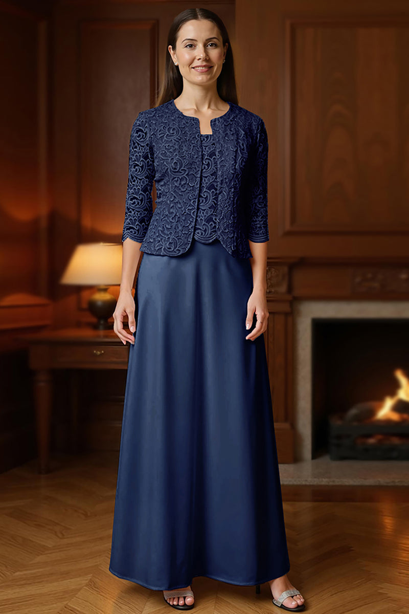 Load image into Gallery viewer, Apricot 3 Piece Long Mother of the Bride Dress Dress Suits with Jacket