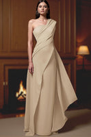 Load image into Gallery viewer, Navy One Shoulder Long Chiffon Mother of the Bride Dress