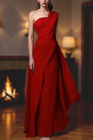 Load image into Gallery viewer, Navy One Shoulder Long Chiffon Mother of the Bride Dress