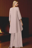 Load image into Gallery viewer, Dusty Rose 3 Piece Lace Long Mother of the Bride Pant Suits with Jacket