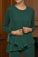 Load image into Gallery viewer, Black 3 Piece Long Sleeves Mother of the Bride Pant Suits with Sleeves