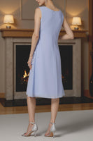 Load image into Gallery viewer, Light Blue 2 Piece A Line Tea Length Lace Mother of the Bride Dress