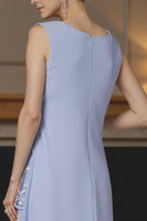 Load image into Gallery viewer, Light Blue 2 Piece A Line Tea Length Lace Mother of the Bride Dress
