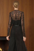 Load image into Gallery viewer, Black Lace 2 Piece Sweetheart Long Mother of the Bride Jumpsuits with Jacket