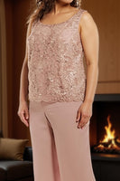 Load image into Gallery viewer, Dusty Rose 3 Piece Long Plus Size Mother of the Bride Dress with Jacket