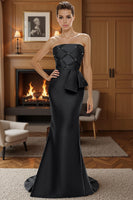 Load image into Gallery viewer, Silver Mermaid Strapless Long Mother of the Bride Dress