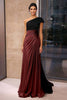 Load image into Gallery viewer, Black Brown Sheath One Shoulder Ruched Floor Length Formal Dress