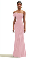 Load image into Gallery viewer, Dark Green Mermaid One Shoulder Ruched Long Formal Dress