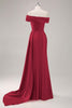 Load image into Gallery viewer, Champagne Satin Off The Shoulder Mermaid Long Formal Dress