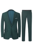 Load image into Gallery viewer, Men&#39;s Dark Green 2-Piece Notched Lapel Slim Fit Formal Suits