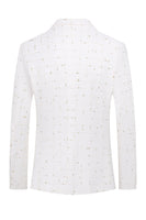 Load image into Gallery viewer, White Plaid Double Breasted 2 Piece Men&#39;s Formal Suits