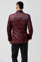 Load image into Gallery viewer, Red 2 Pieces Jacquard Shawl Lapel Men&#39;s Formal Suits