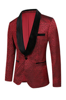 Load image into Gallery viewer, Red Jacquard 2 Piece Men&#39;s Formal Suits