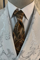 Load image into Gallery viewer, White Peak Lapel Jacquard 2 Piece Men&#39;s Formal Suits