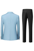 Load image into Gallery viewer, Black Grey 3 Piece Peak Lapel One Button Men&#39;s Formal Suits