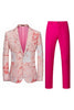 Load image into Gallery viewer, Light Pink Jacquard 2 Piece Notched Lapel  Men&#39;s Prom Tuxedos