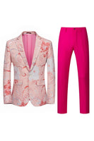 Load image into Gallery viewer, Light Pink Jacquard 2 Piece Notched Lapel  Men&#39;s Prom Tuxedos