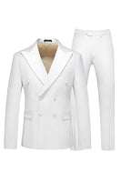 Load image into Gallery viewer, White Double Breasted 2 Piece Lapel Men&#39;s Formal Suits