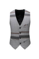 Load image into Gallery viewer, Grey Stripe Notched Lapel Men&#39;s 3 Pieces Formal Suits