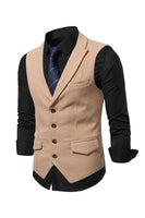 Load image into Gallery viewer, Peak Lapel Single Breasted Woolen Men&#39;s Vest
