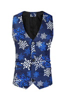 Load image into Gallery viewer, Blue Snowflake Printed 3 Piece Men&#39;s Christmas Prom Tuxedos