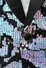 Load image into Gallery viewer, Purple Sequins Mens Two-Piece Suit Shawl Lapel One Button Tuxedo