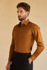 Load image into Gallery viewer, Long Sleeves Camel Solid Suit Shirt